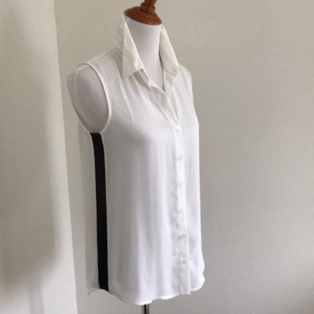 Vince Camino Off White Sleeveless Blouse - Picture 1 of 6